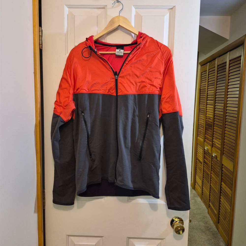 Nike Dri-FIT Running Windrunner Full Zip Hooded Jacket Red Gray 453473-061 L